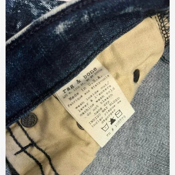 rag & bone Women's Skinny Jeans - Dark Blue - Picture 7 of 8